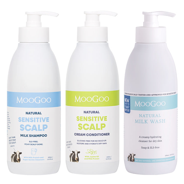 MooGoo Cream Conditioner - For Itchy, Dry, Eczema, Psoriasis & Dandruff Prone Scalps – SLS, Silicone, Sulfate & Paraben Free - Natural & Gentle Formula – 500ml